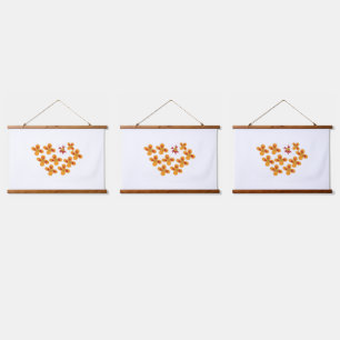 Decorative Style, Dull Orange, Cornell Red Hanging Tapestry