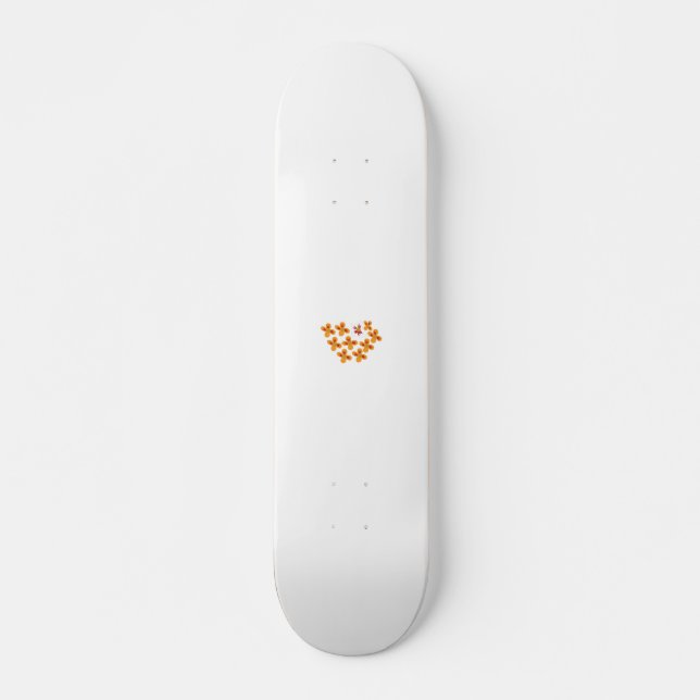 Decorative Style, Dull Orange, Cornell Red Skateboard (Front)