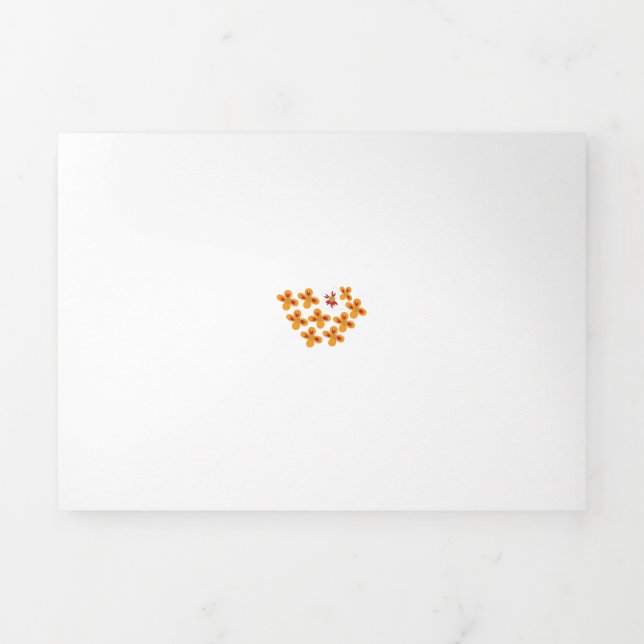 Decorative Style, Dull Orange, Cornell Red Tri-Fold Card (Cover)