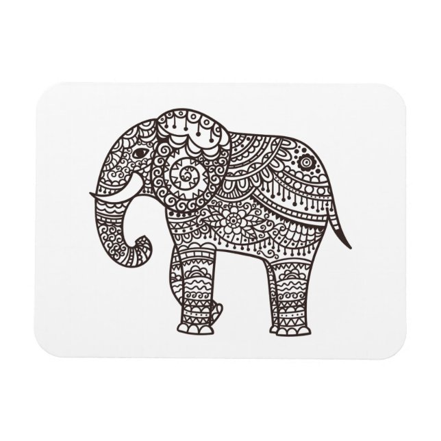 Decorative Style Elephant Magnet (Horizontal)