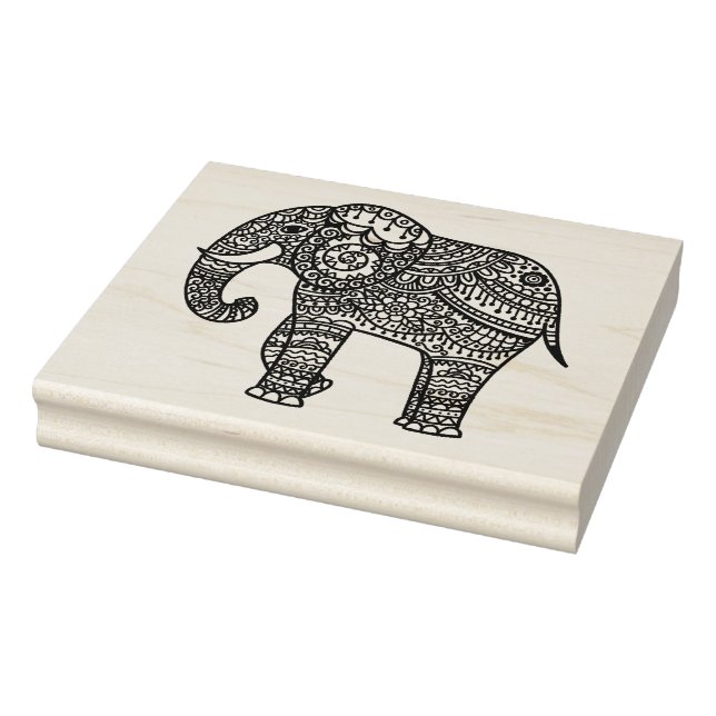 Decorative Style Elephant Rubber Stamp (Stamp)