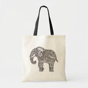Decorative Style Elephant Tote Bag