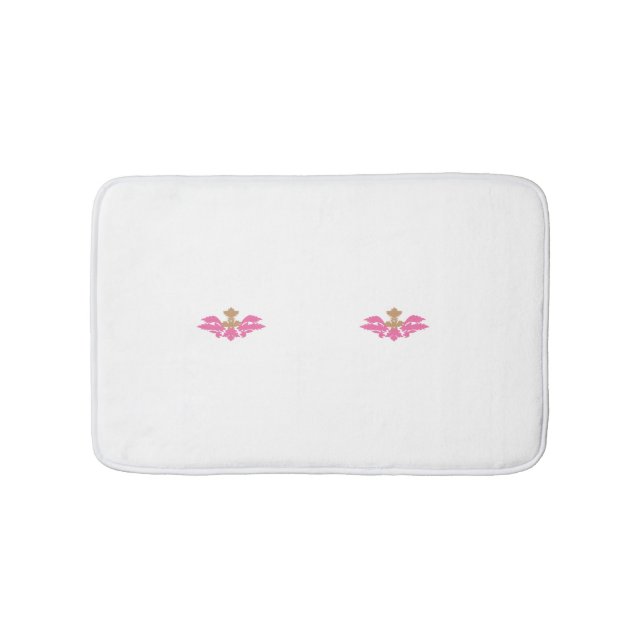 Decorative Style, Hot Pink, Antique Brass Bath Mat (Front)