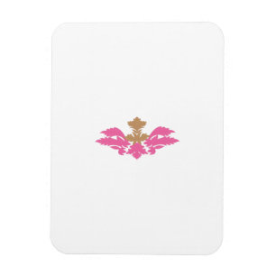 Decorative Style, Hot Pink, Antique Brass Magnet