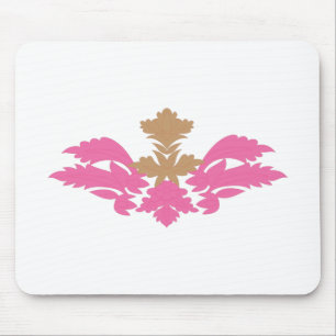 Decorative Style, Hot Pink, Antique Brass Mouse Mat