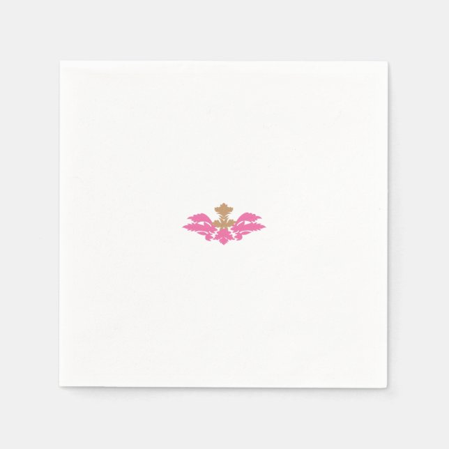 Decorative Style, Hot Pink, Antique Brass Napkin (Front)