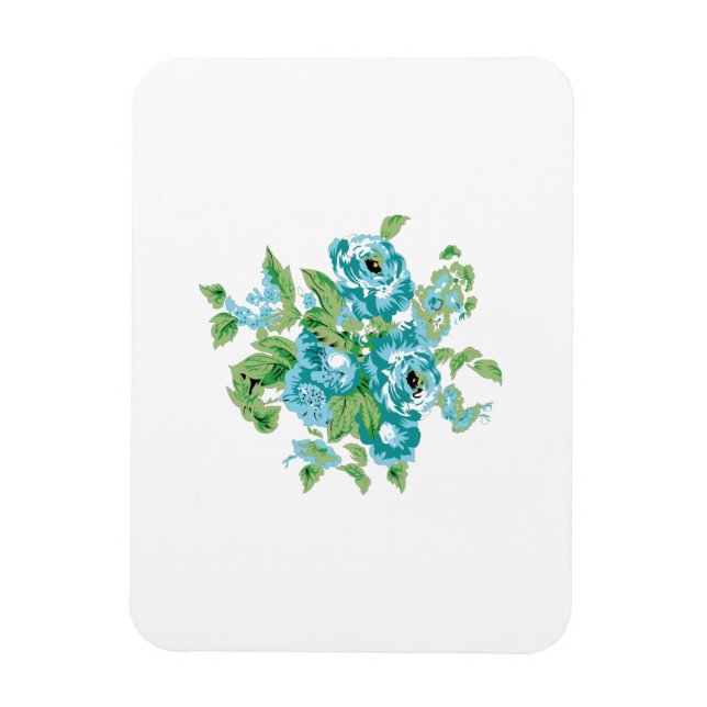 Decorative Style, Mint Cream, Fountain Blue, Teal. Magnet (Vertical)