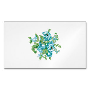 Decorative Style, Mint Cream, Fountain Blue, Teal. Magnetic Business Card