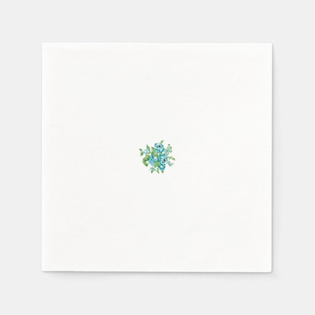 Decorative Style, Mint Cream, Fountain Blue, Teal. Napkin (Front)