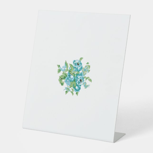 Decorative Style, Mint Cream, Fountain Blue, Teal. Pedestal Sign (Front)