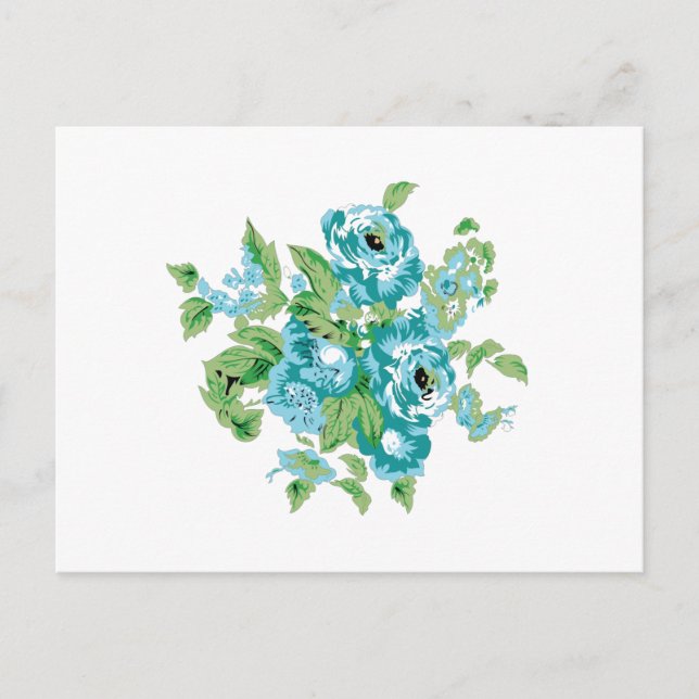Decorative Style, Mint Cream, Fountain Blue, Teal. Postcard (Front)