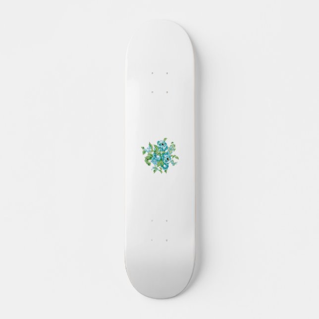 Decorative Style, Mint Cream, Fountain Blue, Teal. Skateboard (Front)
