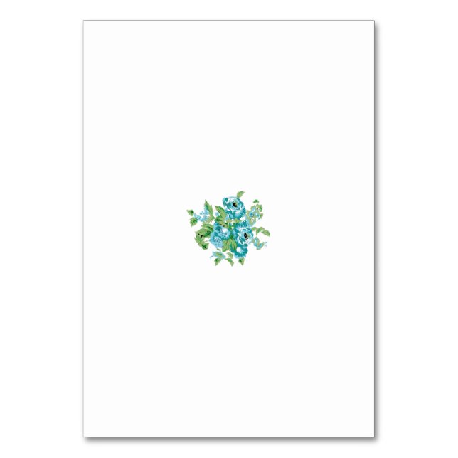 Decorative Style, Mint Cream, Fountain Blue, Teal. Table Number (Front)