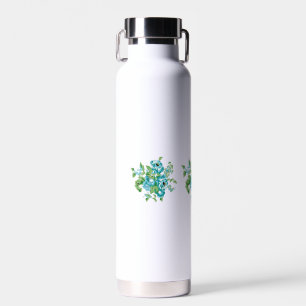 Decorative Style, Mint Cream, Fountain Blue, Teal. Water Bottle