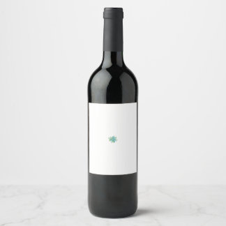 Decorative Style, Mint Cream, Fountain Blue, Teal. Wine Label