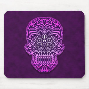 Decorative Sugar Skull – purple Mouse Mat