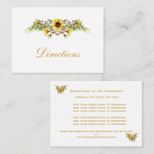 Decorative Summer Flowers Wedding Enclosure Card