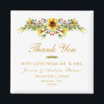 Decorative Summer Flowers Wedding Magnet<br><div class="desc">Pretty, colourful sophisticated and modern decorative magnet favor for Weddings with a beautiful Summer floral wreath in yellow, red, gold and green colours. A cute botanic design for your special day. Ideal for Spring and Summer events but can be used for Fall/Autumn and Winter. All text is fully customizable to...</div>