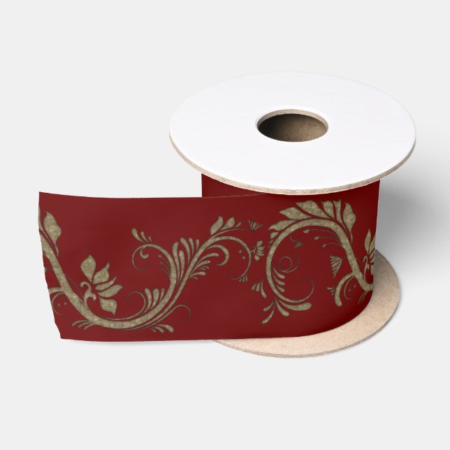 Decorative Swirls Satin Ribbon (Spool)