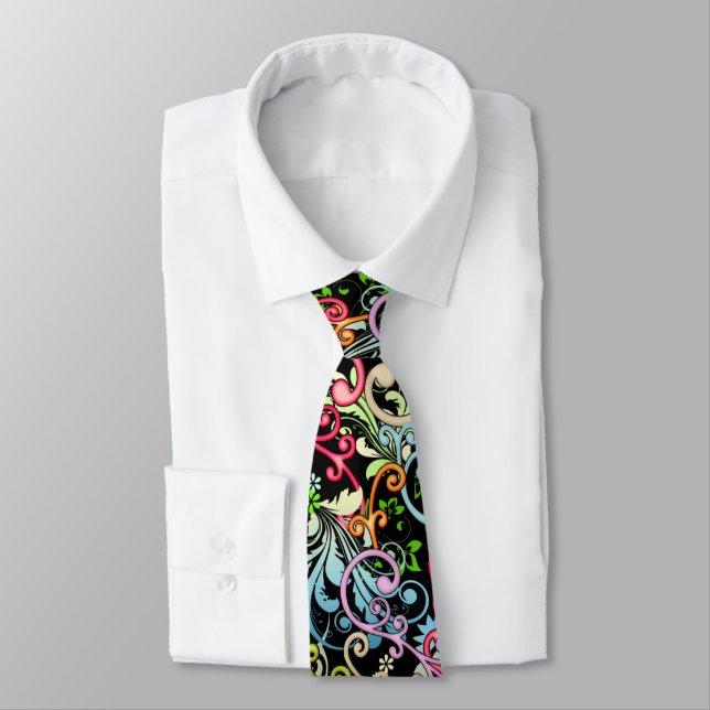 Decorative Swirls Tie (Tied)