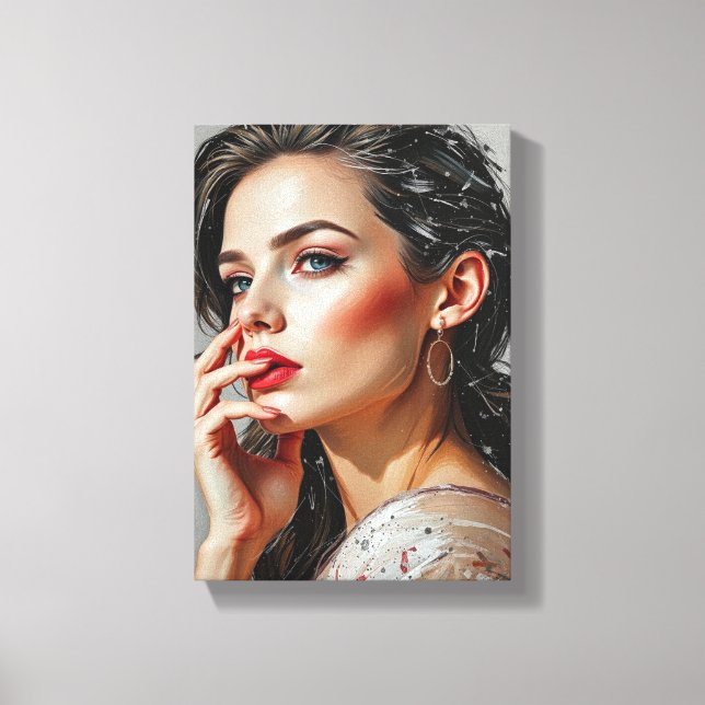 Decorative Table ( Intensity ) Beauty Portrait Canvas Print (Front)
