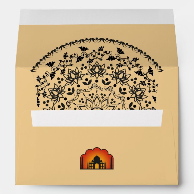 Decorative Taj Mahal Silhouette  Envelope (Back (Bottom))