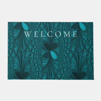 Decorative Teal Doormat