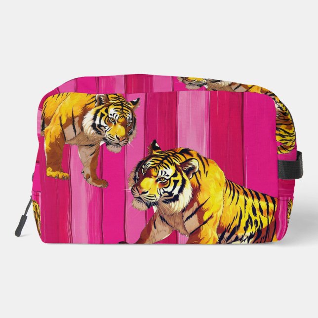 Decorative tiger colourful cosmetic bag (Back)