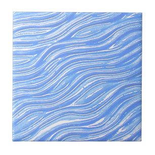 Decorative Tile Electric Blue Flowing Water