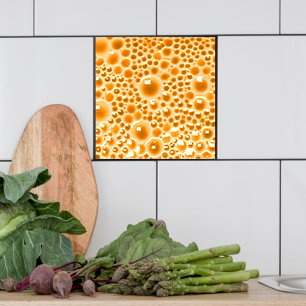 Decorative Tile with bubbles, orange marmalade 