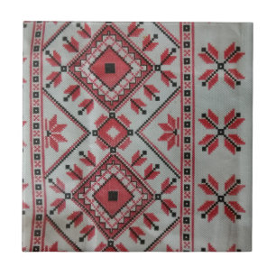 Decorative Tiles red and black
