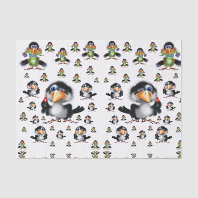 Decorative tissue paper birds (Front)