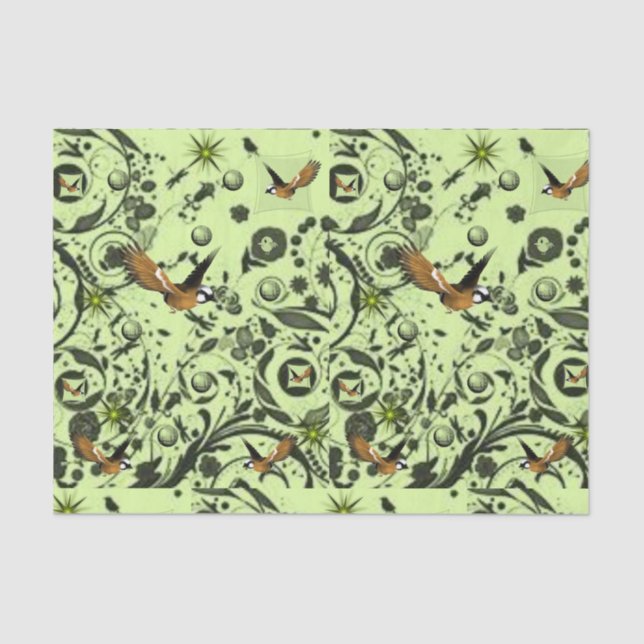 Decorative tissue paper birds (Front)