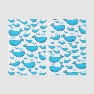 Decorative tissue paper blue whales