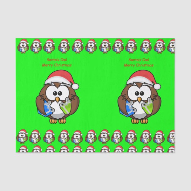 Decorative tissue paper christmas owl (Front)