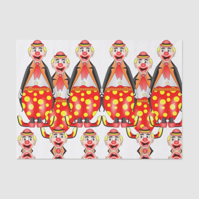Decorative tissue paper clowns (Front)