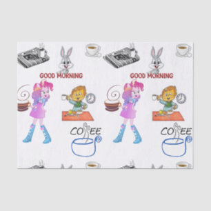 Decorative tissue paper coffee breakfast