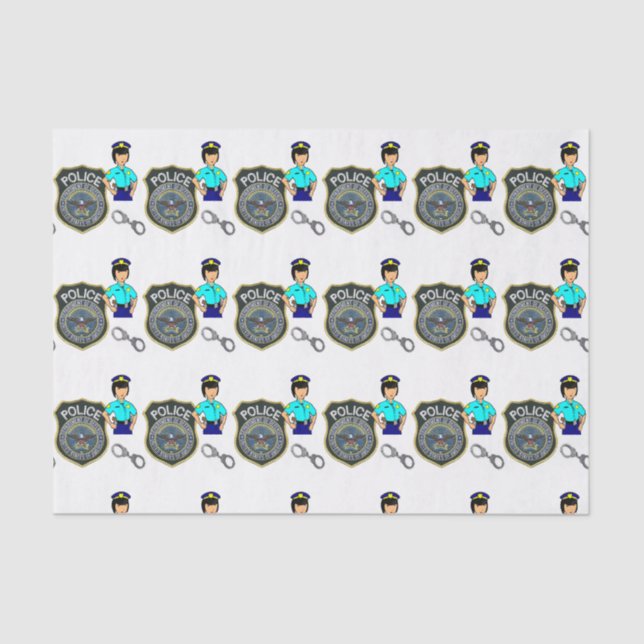 Decorative Tissue Paper Police Woman (Front)