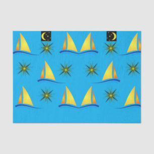 Decorative tissue paper sailboats yellow