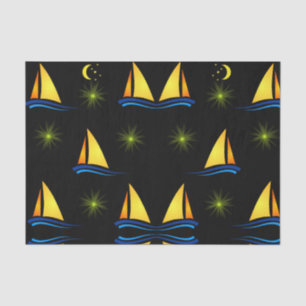 Decorative tissue paper sailboats yellow
