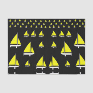 Decorative tissue paper sailboats yellow