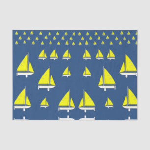 Decorative tissue paper sailboats yellow