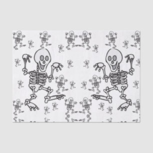 Decorative tissue paper skeletons halloween