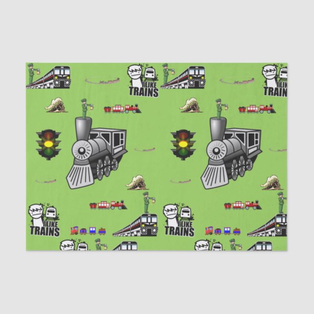 Decorative tissue paper trains (Front)