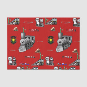 Decorative tissue paper trains