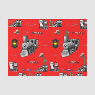 Decorative tissue paper trains