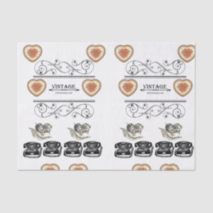 Decorative tissue paper vintage photos
