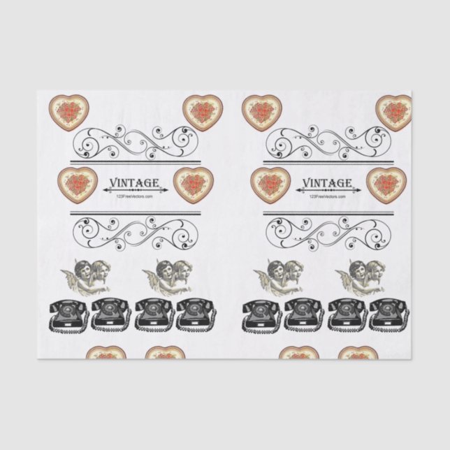 Decorative tissue paper vintage photos (Front)