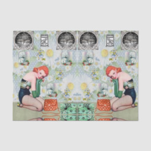 Decorative tissue paper vintage photos