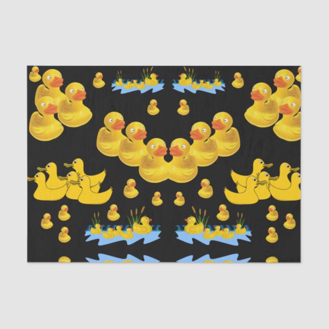 Decorative tissue paper yellow ducks (Front)